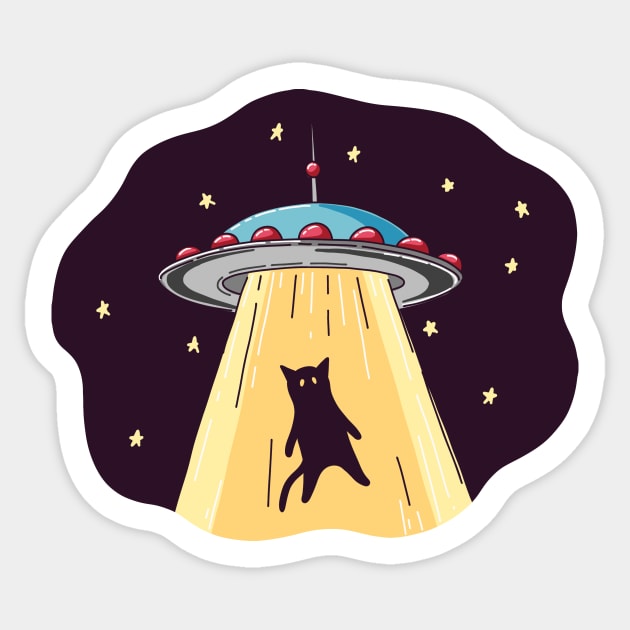 UFO Cat Sticker by edwardecho